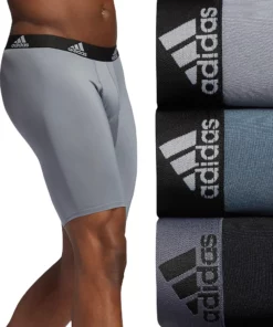 Men's adidas Performance 3-Pack Long Boxer Briefs 18 Men's adidas Performance 3-Pack Long Boxer Briefs -Casual Outfits For Men Elegant store 4517771 Onyx Gray Black Gray
