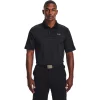 Men's Under Armour Striped Classic-Fit Performance Golf Polo -Casual Outfits For Men Elegant store 4526407 Black