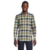 Men's Lands' End Traditional-Fit Flagship Flannel Shirt -Casual Outfits For Men Elegant store 4549519 Navy Olive Plaid