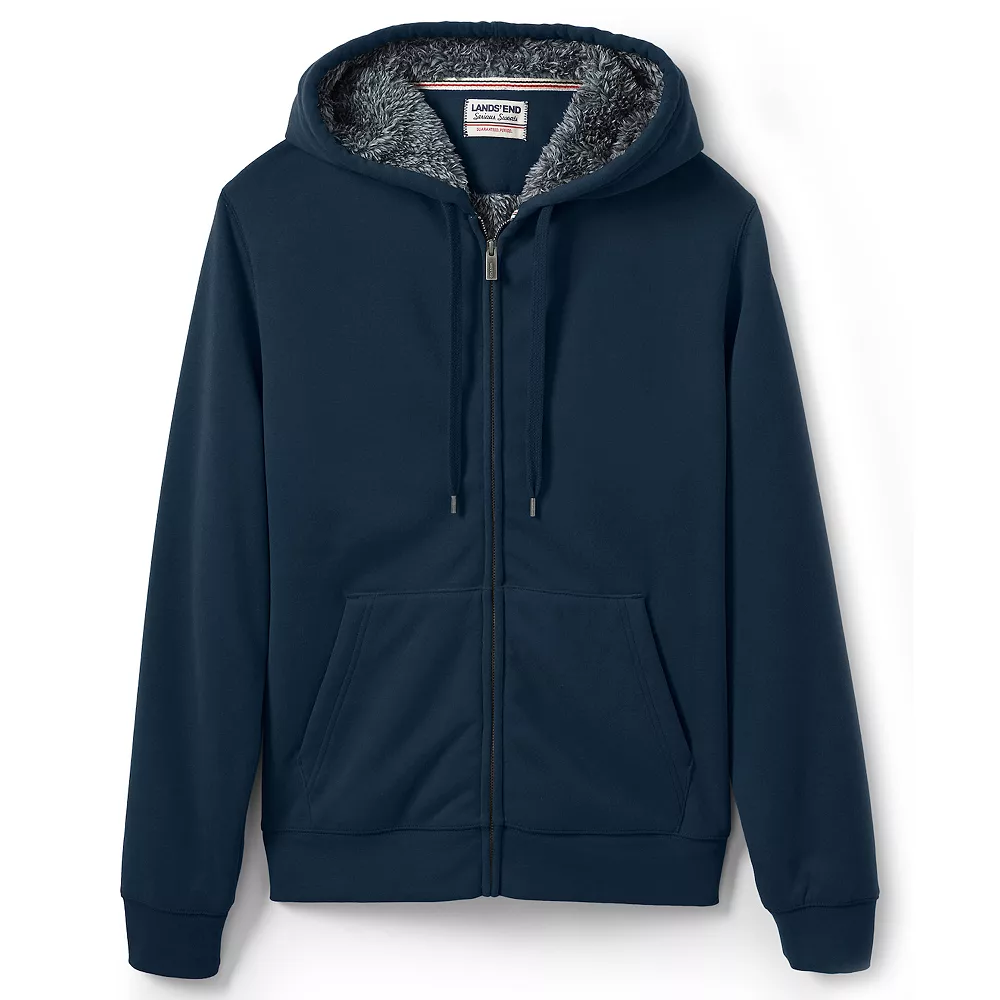 Big & Tall Lands' End Serious Sweats Full-Zip Sherpa Hoodie 4 Big & Tall Lands' End Serious Sweats Full-Zip Sherpa Hoodie - Image 2