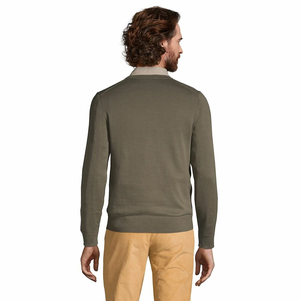 Big & Tall Lands' End Classic-Fit Fine-Gauge Supima Cotton V-neck Sweater 7 Big & Tall Lands' End Classic-Fit Fine-Gauge Supima Cotton V-neck Sweater - Image 5