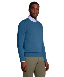 Big & Tall Lands' End Fine-Gauge Supima Cotton Crewneck Sweater 13 Big & Tall Lands' End Fine-Gauge Supima Cotton Crewneck Sweater -Casual Outfits For Men Elegant store 4552525 ALT2