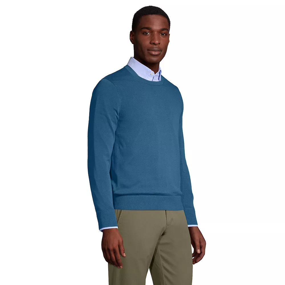 Big & Tall Lands' End Fine-Gauge Supima Cotton Crewneck Sweater 8 Big & Tall Lands' End Fine-Gauge Supima Cotton Crewneck Sweater - Image 6
