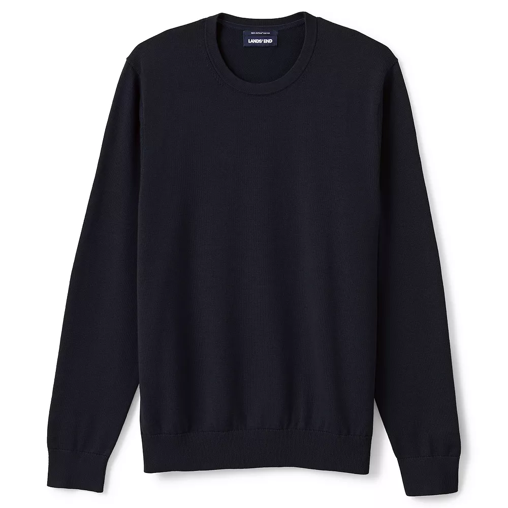 Big & Tall Lands' End Fine-Gauge Supima Cotton Crewneck Sweater 5 Big & Tall Lands' End Fine-Gauge Supima Cotton Crewneck Sweater - Image 3