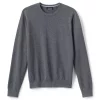 Big & Tall Lands' End Fine-Gauge Supima Cotton Crewneck Sweater 2 Big & Tall Lands' End Fine-Gauge Supima Cotton Crewneck Sweater -Casual Outfits For Men Elegant store 4552525 Charcoal Heather