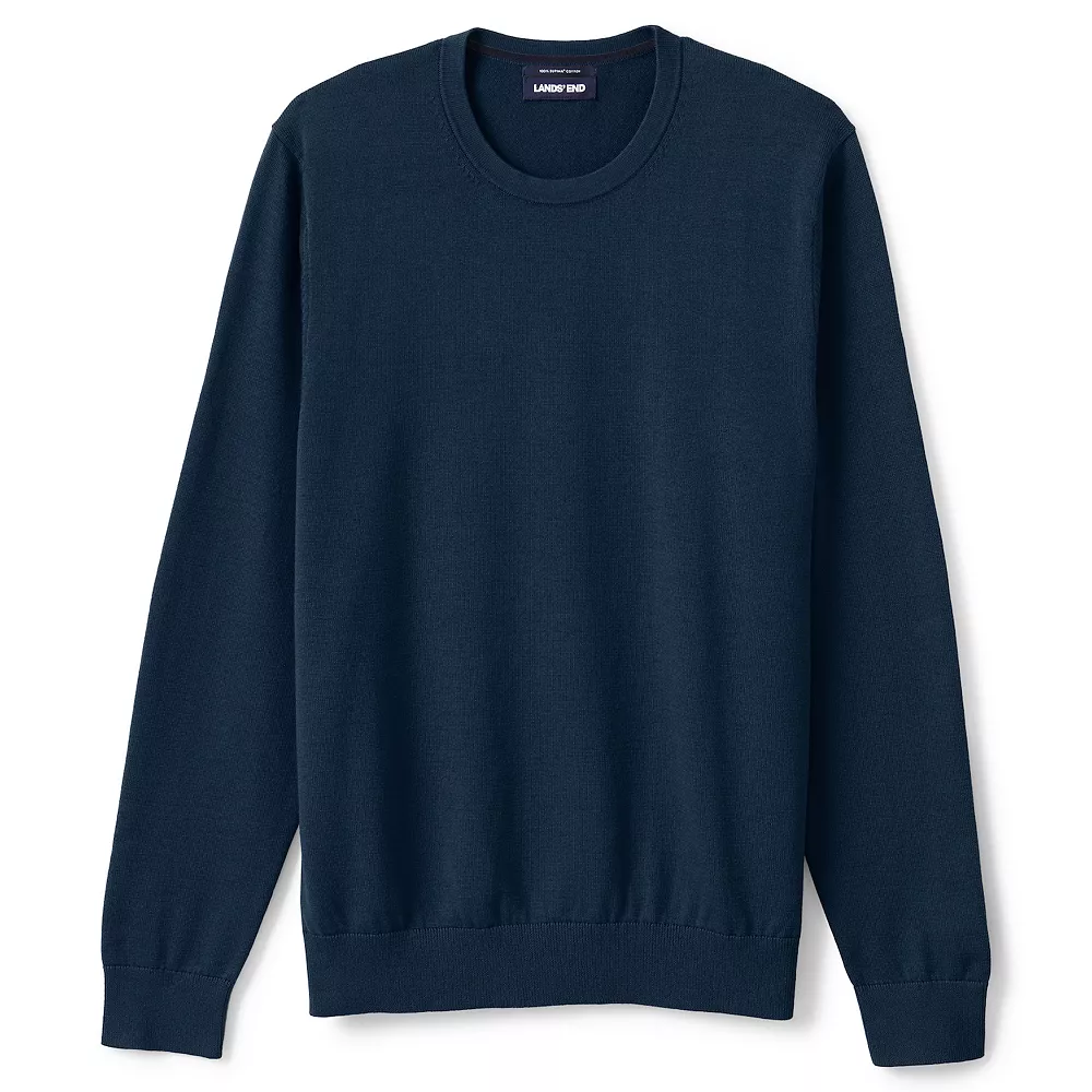 Big & Tall Lands' End Fine-Gauge Supima Cotton Crewneck Sweater 4 Big & Tall Lands' End Fine-Gauge Supima Cotton Crewneck Sweater - Image 2