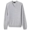 Big & Tall Lands' End Fine-Gauge Cashmere V-neck Sweater 2 Big & Tall Lands' End Fine-Gauge Cashmere V-neck Sweater -Casual Outfits For Men Elegant store 4552781 Light Gray Heather