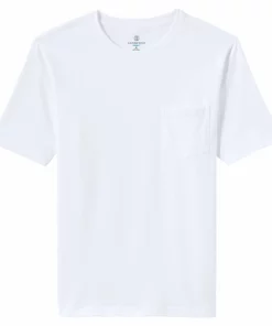 Men's Land's End Super-T Short Sleeve T-Shirt with Pocket 19 Men's Land's End Super-T Short Sleeve T-Shirt with Pocket -Casual Outfits For Men Elegant store 4553947 White