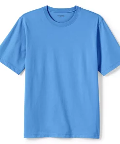 Men's Lands' End Super-T Short Sleeve T-Shirt -Casual Outfits For Men Elegant store 4553953 Blue