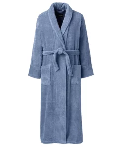 Men's Lands' End Calf-Length Turkish Terry Robe -Casual Outfits For Men Elegant store 4555496 Iceland Blue