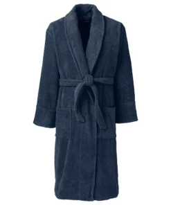 Men's Lands' End Calf-Length Turkish Terry Robe -Casual Outfits For Men Elegant store 4555496 Radiant Navy