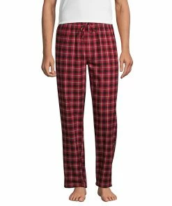 Men's Lands' End Flannel Pajama Sleep Pants 17 Men's Lands' End Flannel Pajama Sleep Pants -Casual Outfits For Men Elegant store 4555500 Rich Red Field Check