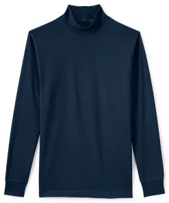 Big & Tall Lands' End Super Mock Turtleneck 13 Big & Tall Lands' End Super Mock Turtleneck -Casual Outfits For Men Elegant store 4555571 Radiant Navy