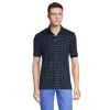Men's Lands' End Jacquard Super Soft Supima Polo -Casual Outfits For Men Elegant store 4557198 Navy Blue Windowpane