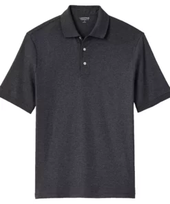 Men's Lands' End Super Soft Supima Polo -Casual Outfits For Men Elegant store 4560900 Dark Charcoal Heather