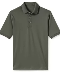 Men's Lands' End Super Soft Supima Polo -Casual Outfits For Men Elegant store 4560900 Dark Olive Green