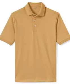 Men's Lands' End Super Soft Supima Polo -Casual Outfits For Men Elegant store 4560900 Golden Tan