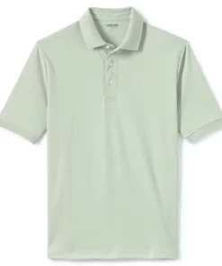 Men's Lands' End Super Soft Supima Polo -Casual Outfits For Men Elegant store 4560900 Green Lily