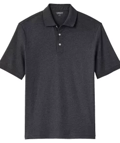 Big & Tall Lands' End Super Soft Supima Polo -Casual Outfits For Men Elegant store 4560901 Dark Charcoal Heather