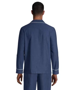 Men's Lands' End Broadcloth Pajama Sleep Shirt -Casual Outfits For Men Elegant store 4561215 ALT