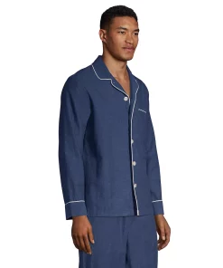 Men's Lands' End Broadcloth Pajama Sleep Shirt -Casual Outfits For Men Elegant store 4561215 ALT2