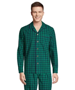 Men's Lands' End Broadcloth Pajama Sleep Shirt