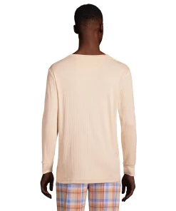 Men's Lands' End Ribbed Pajama Sleep Henley -Casual Outfits For Men Elegant store 4561226 ALT