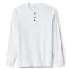 Men's Lands' End Ribbed Pajama Sleep Henley -Casual Outfits For Men Elegant store 4561226 White