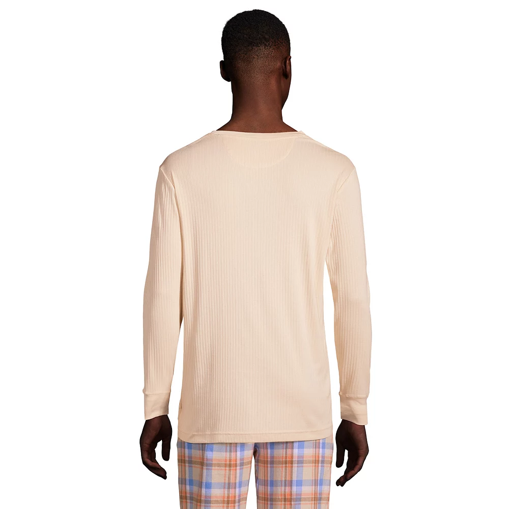 Big & Tall Lands' End Knit Ribbed Pajama Henley 10 Big & Tall Lands' End Knit Ribbed Pajama Henley - Image 8