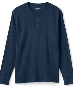 Big & Tall Lands' End Knit Ribbed Pajama Henley 13 Big & Tall Lands' End Knit Ribbed Pajama Henley -Casual Outfits For Men Elegant store 4561227 Radiant Navy