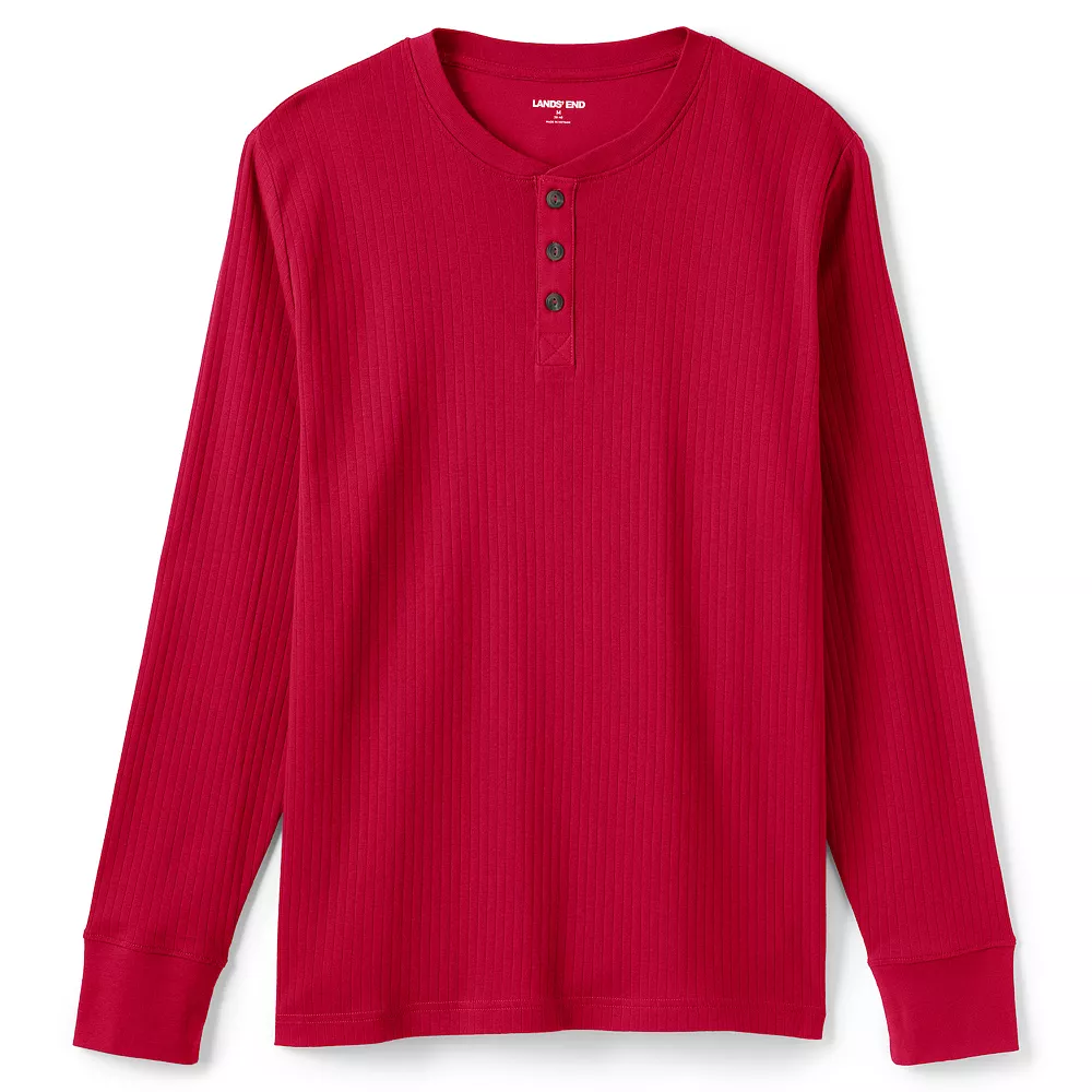 Big & Tall Lands' End Knit Ribbed Pajama Henley 3 Big & Tall Lands' End Knit Ribbed Pajama Henley