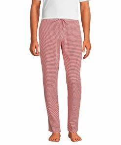 Men's Lands' End Knit Jersey Sleep Pants 14 Men's Lands' End Knit Jersey Sleep Pants -Casual Outfits For Men Elegant store 4561229 Red Feeder Stripe