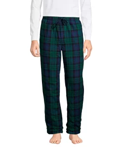 Men's Lands' End Plaid Sherpa-Lined Flannel Pajama Pants
