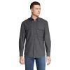 Men's Lands' End Traditional-Fit Comfort-First Lightweight Plaid Flannel Button-Down Shirt -Casual Outfits For Men Elegant store 4562701 Charcoal Herringbone