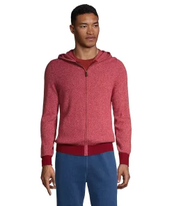 Men's Lands' End Cashmere Full-Zip Sweater Hoodie -Casual Outfits For Men Elegant store 4562866 Soft Mojave Rose
