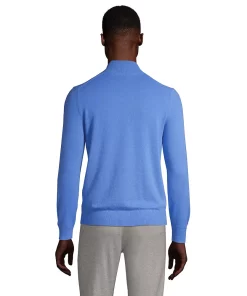 Men's Lands' End Cashmere Quarter-Zip Sweater -Casual Outfits For Men Elegant store 4562930 ALT