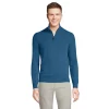 Men's Lands' End Cashmere Quarter-Zip Sweater -Casual Outfits For Men Elegant store 4562930 Evening Blue