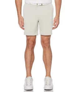 Men's Grand Slam DriFlow Active Waistband 7-inch Flat-Front Golf Shorts -Casual Outfits For Men Elegant store 4575509 Khaki