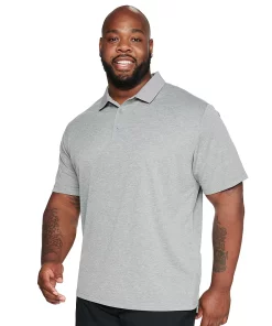 Big & Tall adidas climalite Performance Golf Polo -Casual Outfits For Men Elegant store 4607174 Gray Heather