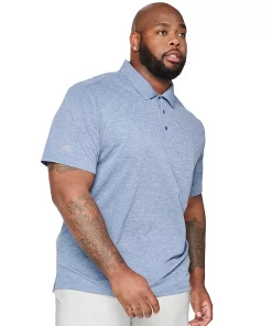 Big & Tall adidas climalite Performance Golf Polo -Casual Outfits For Men Elegant store 4607174 Indigo Heather