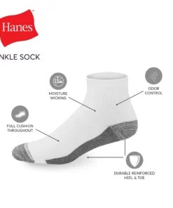 Men's Hanes Ultimate® 8-Pack X-Temp Ultra Cushion Ankle Socks -Casual Outfits For Men Elegant store 4638465 ALT99
