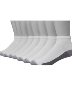 Men's Hanes Ultimate® 8-Pack X-Temp Ultra Cushion Ankle Socks -Casual Outfits For Men Elegant store 4638465 White