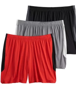 Big & Tall Tek Gear® 3-Pack Dry Tek Shorts -Casual Outfits For Men Elegant store 4808590 Red Black Grey