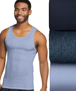 Big & Tall Jockey® 3-pack Tall Man Classic A-Shirts -Casual Outfits For Men Elegant store 4908903 Blue