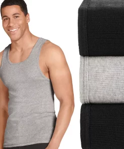 Big & Tall Jockey® 3-pack Tall Man Classic A-Shirts -Casual Outfits For Men Elegant store 4908903 Wht Gry Blk