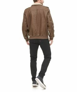 Men's Levi's® Faux-Leather Sherpa-Lined Aviator Bomber Jacket -Casual Outfits For Men Elegant store 4914113 ALT