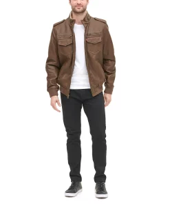 Men's Levi's® Faux-Leather Sherpa-Lined Aviator Bomber Jacket -Casual Outfits For Men Elegant store 4914113 ALT6