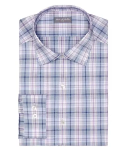 Men's Van Heusen Ultra Wrinkle-Free Regular-Fit Dress Shirt -Casual Outfits For Men Elegant store 4933454 Blue Violet