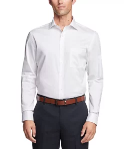 Men's Van Heusen Ultra Wrinkle-Free Regular-Fit Dress Shirt -Casual Outfits For Men Elegant store 4933454 White