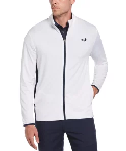Men's Grand Slam Regular-Fit Full-Zip Lightweight Knit Performance Track Jacket -Casual Outfits For Men Elegant store 4943571 White